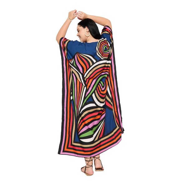 Gypsie Blu Women Caftan Dress Plus Size Polyester Mumu Maxi Cover Up Dresses - Picture 6 of 6